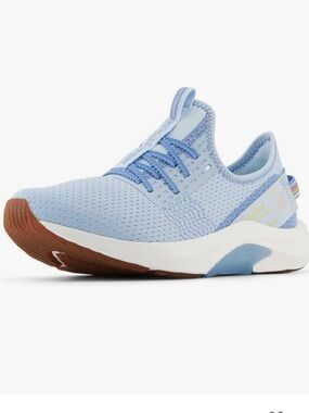 New Balance Light Blue and White Slip-On Sneakers